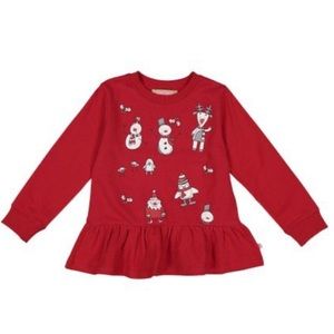 Red Holiday Fun Peplum Sweatshirt